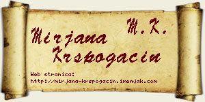 Mirjana Krspogačin vizit kartica